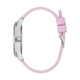 Guess Crush Crystals Silver Dial Pink Rubber Strap Watch for Women - W1223L1 Authentic Buy Shop Now