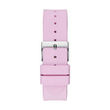 Guess Crush Crystals Silver Dial Pink Rubber Strap Watch for Women - W1223L1 Authentic Buy Shop Now