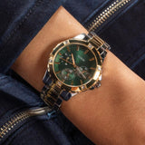 Guess Mist Analog Green Dial Two Tone Steel Strap Watch For Women - GW0723L1 Authentic Buy Shop Now