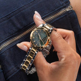 Guess Mist Analog Green Dial Two Tone Steel Strap Watch For Women - GW0723L1 Authentic Buy Shop Now