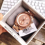 Michael Kors Briar Quartz Rose Gold Dial Rose Gold Steel Strap Watch For Women - MK6465 Authentic Buy Shop Now