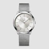 Calvin Klein Minimal Silver Dial Silver Mesh Bracelet Watch for Men - K3M21126 Authentic Buy Shop Now