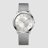 Calvin Klein Minimal Silver Dial Silver Mesh Bracelet Watch for Men - K3M21126 Authentic Buy Shop Now