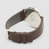 Calvin Klein Minimal Silver Dial Brown Leather Strap Watch for Men - K3M211G6 Authentic Buy Shop Now