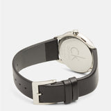 Calvin Klein Minimal Grey Dial Black Leather Strap Watch for Men - K3M221C3 Authentic Buy Shop Now
