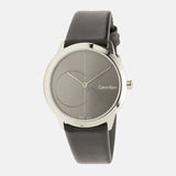 Calvin Klein Minimal Grey Dial Black Leather Strap Watch for Men - K3M221C3 Authentic Buy Shop Now