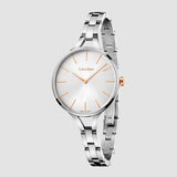 Calvin Klein Graphic Silver Dial Silver Steel Strap Watch for Women - K7E23B46 Authentic Buy Shop Now