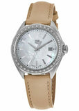 Tag Heuer Formula 1 Quartz Diamonds Mother of Pearl Dial Beige Leather Strap Watch for Women - WBJ131A.FC8254 Authentic Buy Shop Now