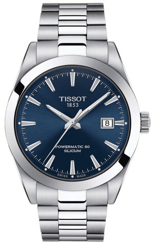 Tissot Gentlemen Powermatic 80 Silicium Blue Dial Silver Steel Strap Watch For Men - T127.407.11.041.00 Authentic Buy Shop Now