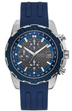 Guess Octane Chronograph Black Dial Blue Rubber Strap Watch For Men - W1047G2 Authentic Buy Shop Now