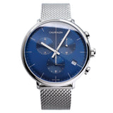 Calvin Klein High Noon Chronograph Blue Dial Silver Mesh Bracelet Watch for Men - K8M2712N Authentic Buy Shop Now