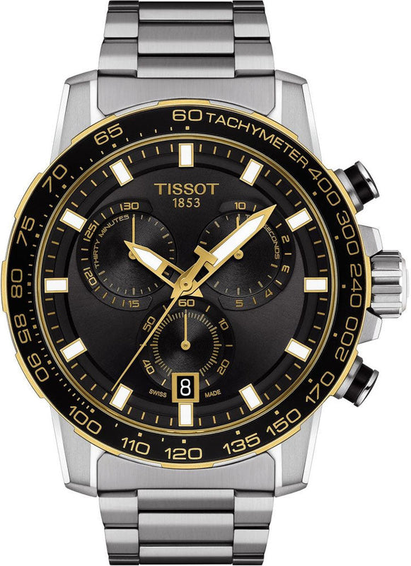 Tissot Supersport Chrono Black Dial Silver Steel Strap Watch For Men - T125.617.21.051.00 Authentic Buy Shop Now