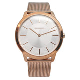Calvin Klein Minimal White Dial Rose Gold Mesh Bracelet Watch for Men - K3M21626 Authentic Buy Shop Now