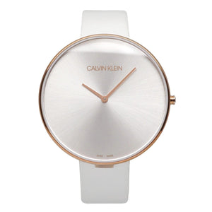 Calvin Klein Full Moon White Dial White Leather Strap Watch for Women - K8Y236L6 Authentic Buy Shop Now