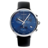 Calvin Klein High Noon Chronograph Blue Dial Black Leather Strap Watch for Men - K8M271CN Authentic Buy Shop Now