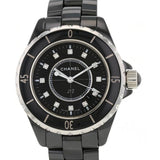 Chanel J12 Quartz Diamonds Black Dial Black Steel Strap Watch for Women - J12 H1625 Authentic Buy Shop Now