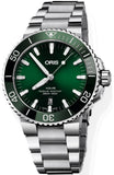 Oris Aquis Date Green Dial Silver Steel Strap Watch for Men - 0173377304157-0782405PEB Authentic Buy Shop Now