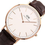 Daniel Wellington Classic York White Dial Brown Leather Strap Watch For Men - DW00100011 Authentic Buy Shop Now
