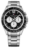 Tommy Hilfiger Luke Quartz Black Dial Silver Steel Strap Watch for Men - 1791120 Authentic Buy Shop Now
