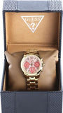 Guess Mini Sunrise Quartz Analog Orange Dial Gold Steel Strap Watch For Women - W0448L7 Authentic Buy Shop Now