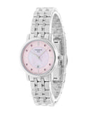 Tissot Carson Premium Lady Mother of Pearl Pink Dial Silver Steel Strap Watch For Women - T122.210.11.159.00 Authentic Buy Shop Now