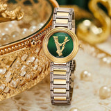 Versace Virtus Quartz Green Dial Two Tone Steel Strap Watch For Women - VET300821 Authentic Buy Shop Now