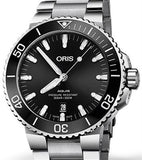 Oris Aquis Date Black Dial Silver Steel Strap Watch for Men - 0173377304134-0782405PEB Authentic Buy Shop Now