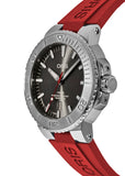Oris Aquis Date Relief Grey Dial Red Rubber Strap Watch for Men - 0173377304153-0742466EB Authentic Buy Shop Now