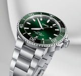 Oris Aquis Date Green Dial Silver Steel Strap Watch for Men - 0173377304157-0782405PEB Authentic Buy Shop Now