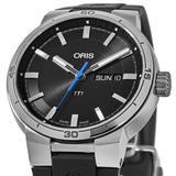 Oris TT1 Day Date Black Dial Black Rubber Strap Watch for Men - 0173577524154-0742406FC Authentic Buy Shop Now