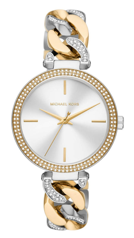 Michael Kors Catelyn Three-Hand Crystals Silver Dial Two Tone Steel Strap Watch for Women - MK4633 Authentic Buy Shop Now