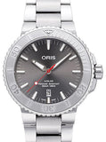 Oris Aquis Date Relief Grey Dial Silver Steel Strap Watch for Men - 0173377304153-0782405PEB Authentic Buy Shop Now