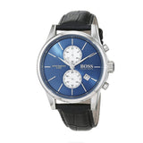 Hugo Boss Jet Blue Dial Black Leather Strap Watch for Men - 1513283 Authentic Buy Shop Now