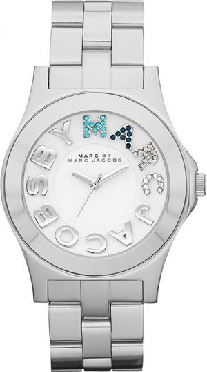 Marc Jacobs Rivera White Dial Silver Steel Strap Watch for Women - MBM3136 Authentic Buy Shop Now