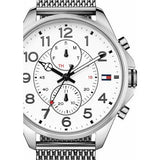 Tommy Hilfiger Dean Chronograph White Dial Silver Mesh Bracelet Watch for Men - 1791277 Authentic Buy Shop Now