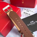 Coach Perry White Dial Brown Leather Strap Watch for Women - 14503514 Authentic Buy Shop Now