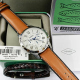 Fossil Grant Chronograph White Dial Brown Leather Strap Watch for Men - FS5060 Authentic Buy Shop Now