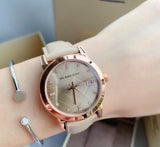 Burberry The City Diamonds Beige Dial Beige Leather Strap Watch for Women - BU9131 Authentic Buy Shop Now