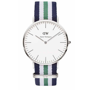 Daniel Wellington Classic Nottingham White Dial Two Tone NATO Strap Watch For Men - 0208DW