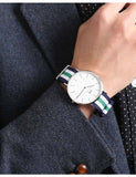 Daniel Wellington Classic Nottingham White Dial Two Tone NATO Strap Watch For Men - 0208DW Authentic Buy Shop Now