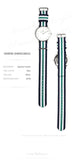 Daniel Wellington Classic Nottingham White Dial Two Tone NATO Strap Watch For Men - 0208DW Authentic Buy Shop Now