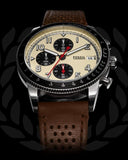 Fossil Sport Tourer Chronograph White Dial Brown Leather Strap Watch for Men - FS6042 Authentic Buy Shop Now