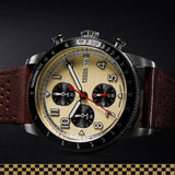 Fossil Sport Tourer Chronograph White Dial Brown Leather Strap Watch for Men - FS6042 Authentic Buy Shop Now