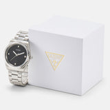 Guess Connoisseur Analog Black Dial Silver Steel Strap Watch For Men - GW0542G1 Authentic Buy Shop Now
