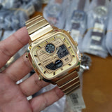 Fossil Retro Analog-Digital Gold Dial Gold Steel Strap Watch for Men - FS5889 Authentic Buy Shop Now