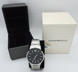 Emporio Armani Classic Quartz Black Dial Silver Steel Strap Watch For Men - AR9107 Authentic Buy Shop Now