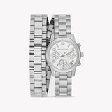 Michael Kors Runway Chronograph Analog Silver Dial Silver Steel Strap Watch for Women - MK7454 Authentic Buy Shop Now