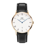Daniel Wellington Classic Sheffield White Dial Black Leather Strap Watch For Men - DW00100084 Authentic Buy Shop Now