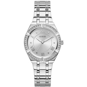 Guess Cosmo Diamonds Silver Dial Silver Steel Strap Watch For Women - GW0033L1 Authentic Buy Shop Now