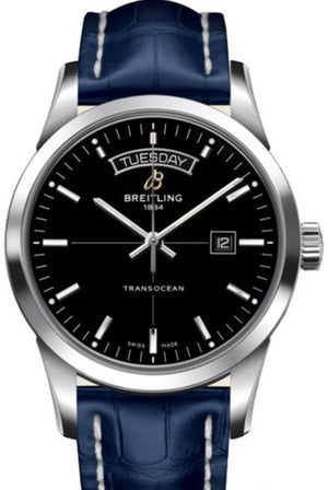 Breitling Transocean Day & Date 42mm Automatic Black Dial Black Leather Strap Mens Watch - A4531012/BB69/731P/ A20BA.1 Authentic Buy Shop Now